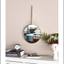 Load image into Gallery viewer, Gold mirror with rope