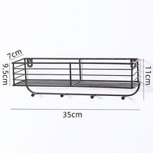 Load image into Gallery viewer, Nordic wall shelf with hooks