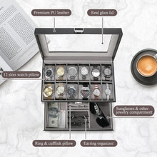 Load image into Gallery viewer, 12 slot watch & Jewelry Box organiser