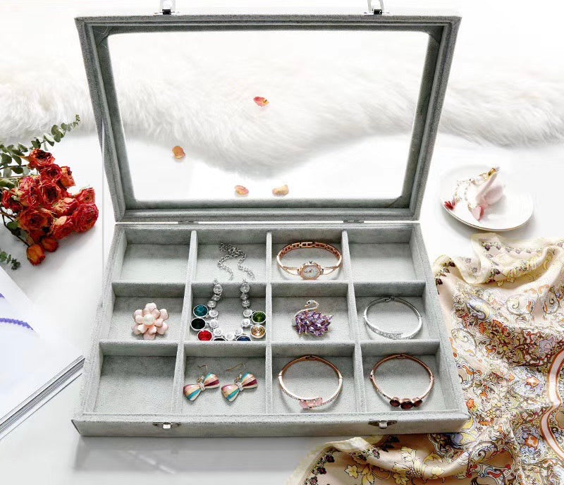 Velvet clear lid jewellery organiser - Main Image
