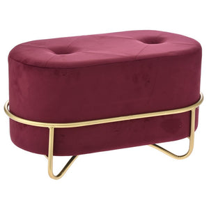 Plush velvet stool with gold legs