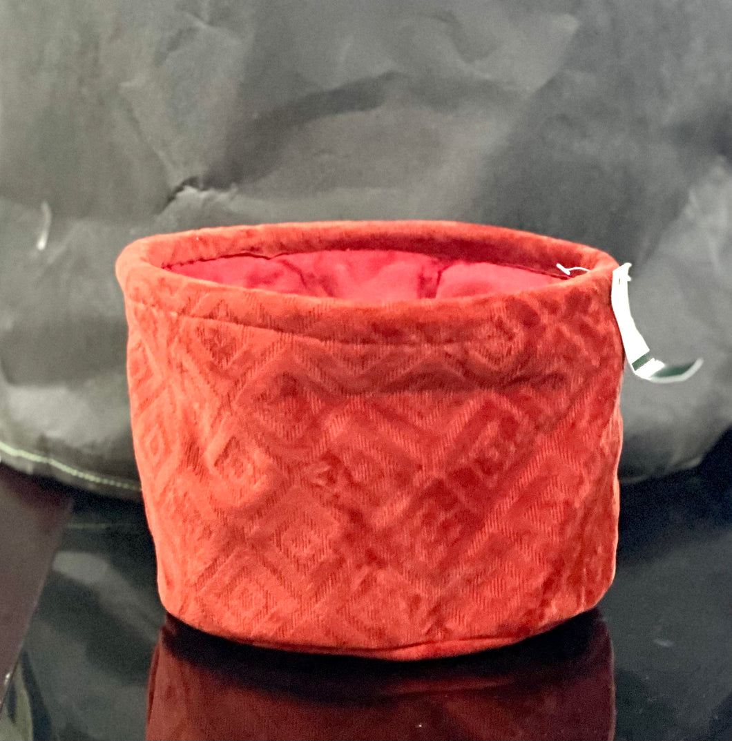 Mini velvet bin