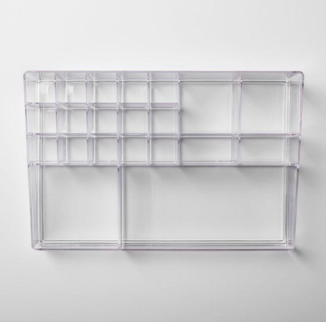 Clear cosmetic organiser