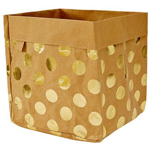 Load image into Gallery viewer, Gold polka dot storage cube
