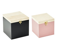Load image into Gallery viewer, Pink/Black wooden box
