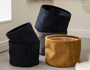 Mini velvet bin
